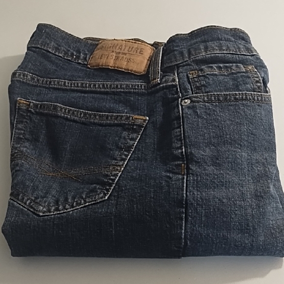 Signature by Levi Strauss Men's Dark Denim Jeans Waterless Stretch - Picture 1 of 12